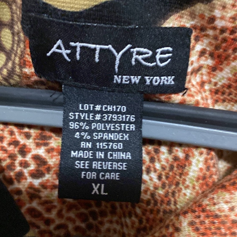 EUC ATTYRE New York soft button up green orange brown Boho print jacket XL - Picture 5 of 5
